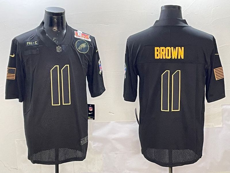 Men Philadelphia Eagles #11 Brown Black 2025 Nike Salute to Service Limited NFL Jersey style 8->philadelphia eagles->NFL Jersey